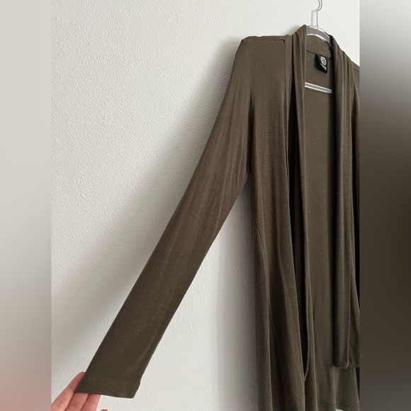 Bobeau Long Sleeve Open Front Soft Cozy Olive Green Cardigan Size XS - Picture 3 of 8